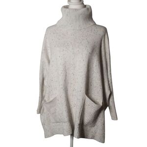 Ann Taylor Loft Oversized Boxy Fit Speckle Knit Cotton Blend Sweater Size Medium